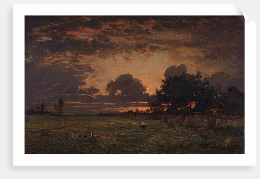 Sunset over the Plain of Barbizon by Theodore Rousseau