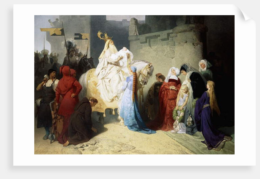 Merlin presenting the Future King Arthur, 1873 by Emil Johann Lauffer