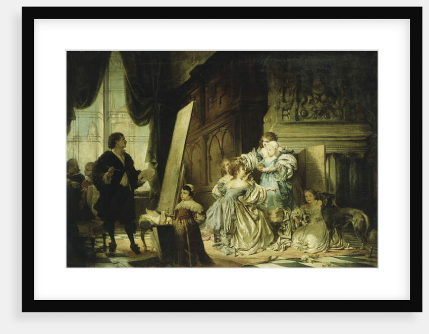 Van Dyck in his Studio Painting a Portrait of Charles, Prince of Wales, Son of Charles I, 1876 by Hermann Schneider