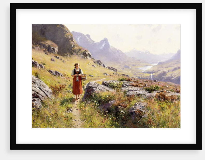 Knitting in a Norwegian Landscape by Hans Dahl