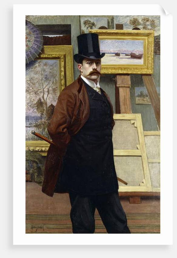 Self Portrait of the Artist in his Studio by Henry Bouvet