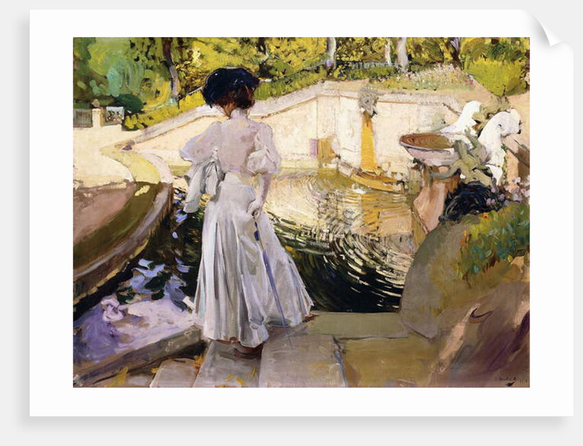 Maria looking at the Fishes, Granja, 1907 by Joaquin Sorolla y Bastida