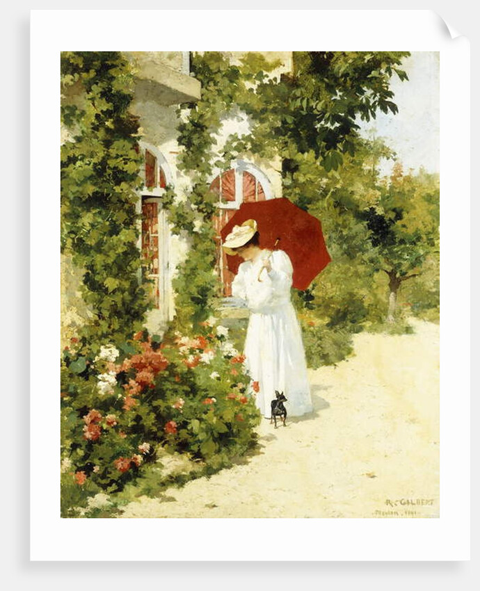 The Red Parasol, 1891 by Rene Joseph Gilbert