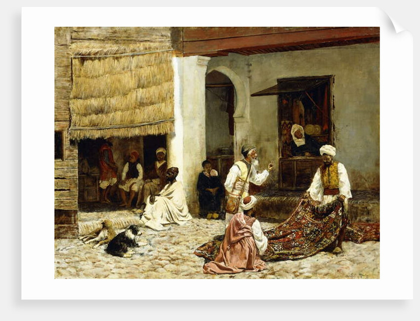 A Rug Bazaar in Tangiers, 1878 by Edwin Lord Weeks