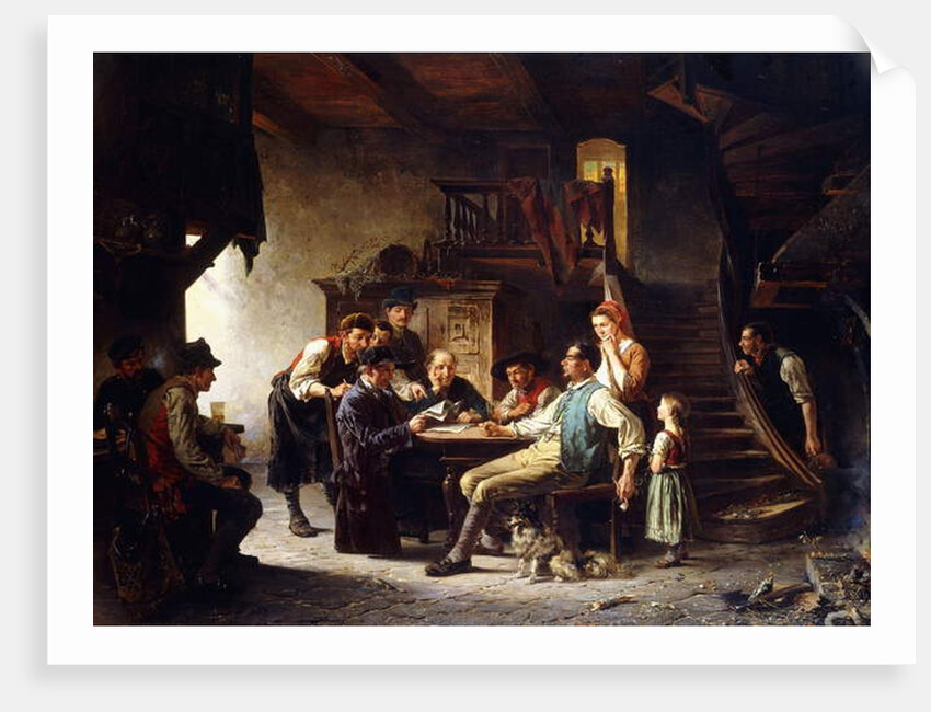 Reading the News, 1887 by Charles Meer Webb