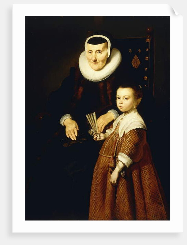 Portrait of a Lady, aged 80 with a Girl, aged 6, three quarter-length, c.1632-33 by Jacob Adriensz Backer