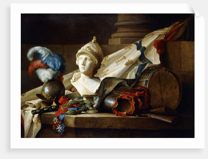 A Bust of Minerva with Armour and Weapons on a Stone Ledge, 1777 by Anne Vallayer-Coster