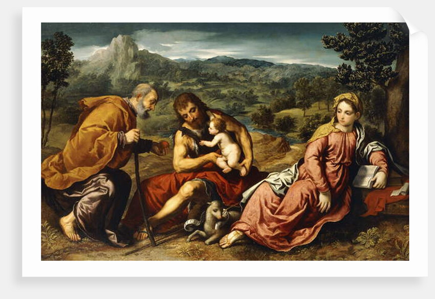 The Holy Family with Saint John the Baptist in a Landscape, 1545-50 by Paris Bordone