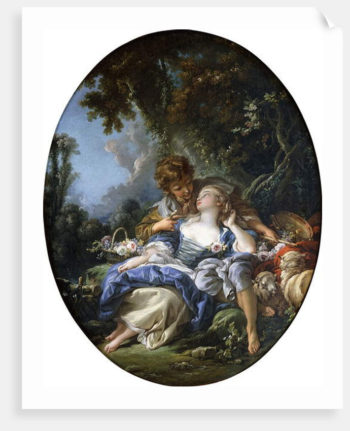 A Shepherd and a Shepherdess in Dalliance in a Wooded Landscape, 1761 by Francois Boucher