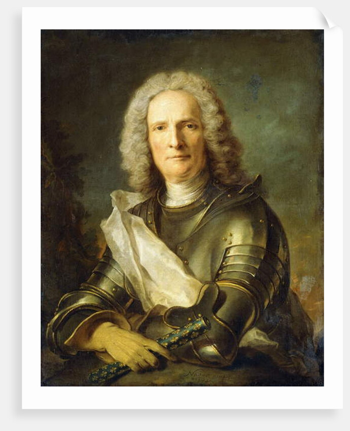 Portrait of a Marechal de France, probably Chretien-Louis de Montmorency-Luxembourg, half-length, 1740 by Jean-Marc Nattier