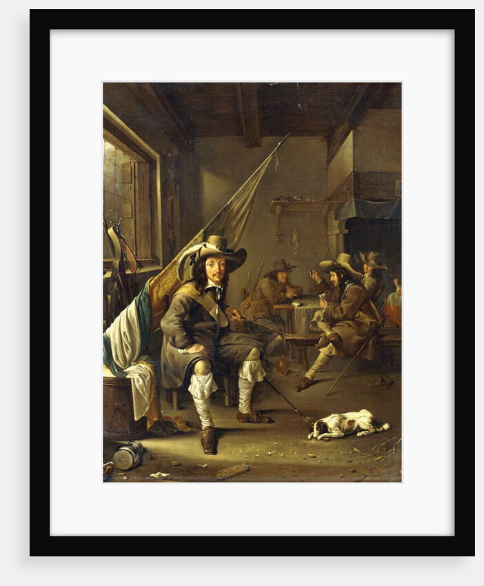 A Seated Cavalier with Soldiers playing Cards, 1655 by Jacob Duck