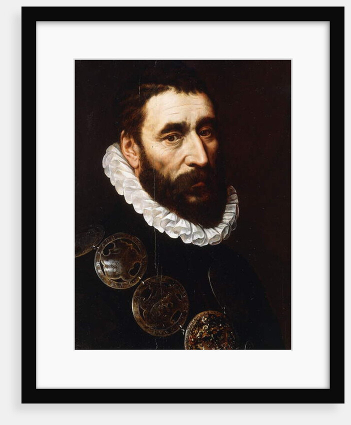 Portrait of a Bearded Man, bust-length, wearing gorgets by Adriaen Thomasz Key