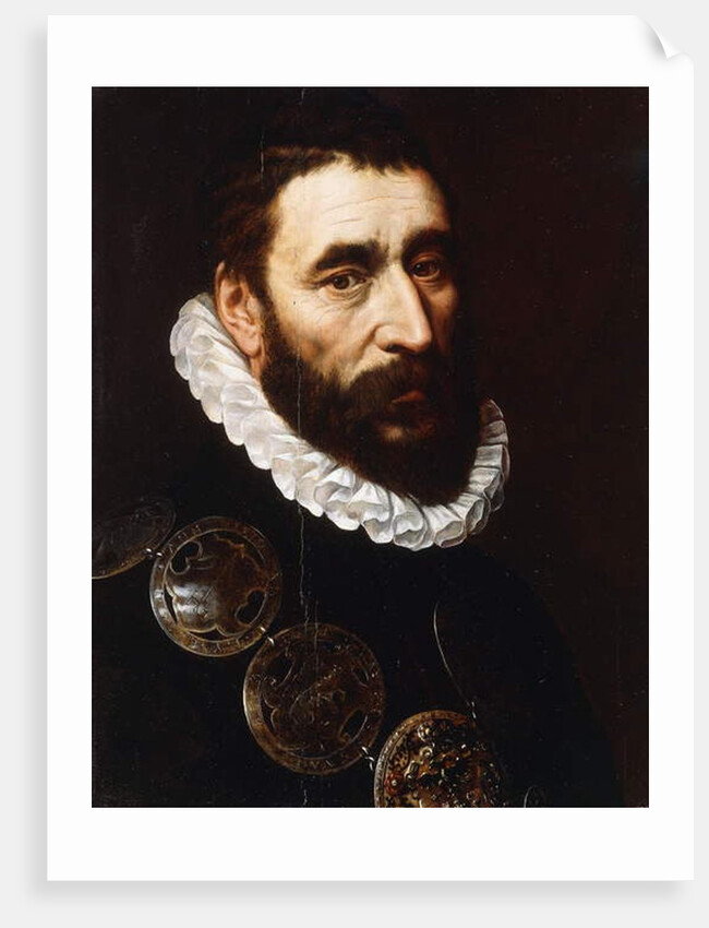 Portrait of a Bearded Man, bust-length, wearing gorgets by Adriaen Thomasz Key