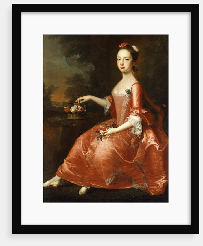 Portrait of a Young Lady, seated full-length, wearing a Red Dress by Thomas Bardwell