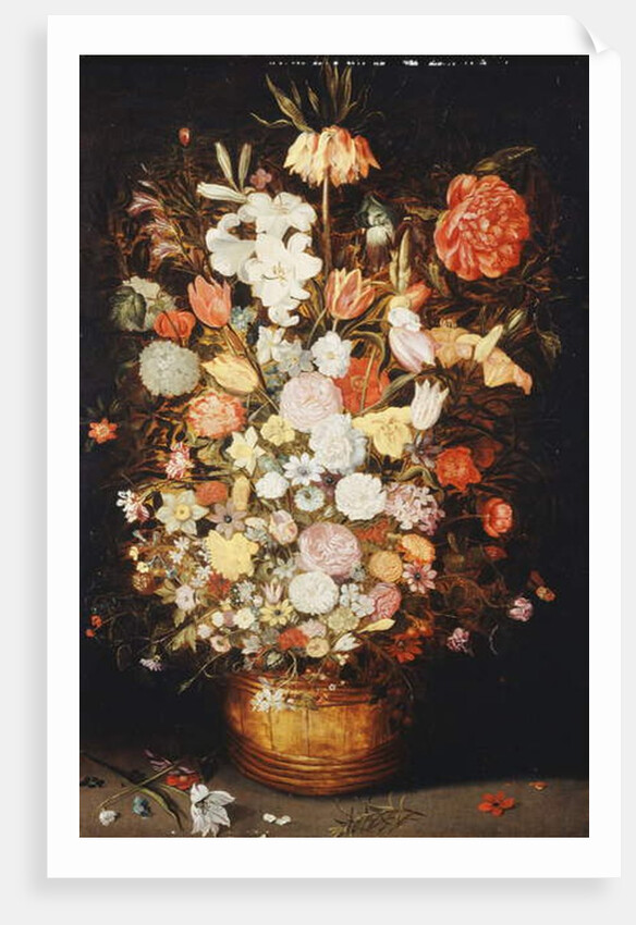 A Still Life of Flowers in a wooden Tub, c.1630s by Jan the Younger Brueghel