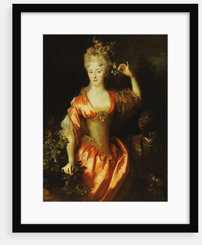 Portrait of Marie-Marguerite-Elizabeth d'Algere, standing, three-quarter length by Nicolas de Largilliere