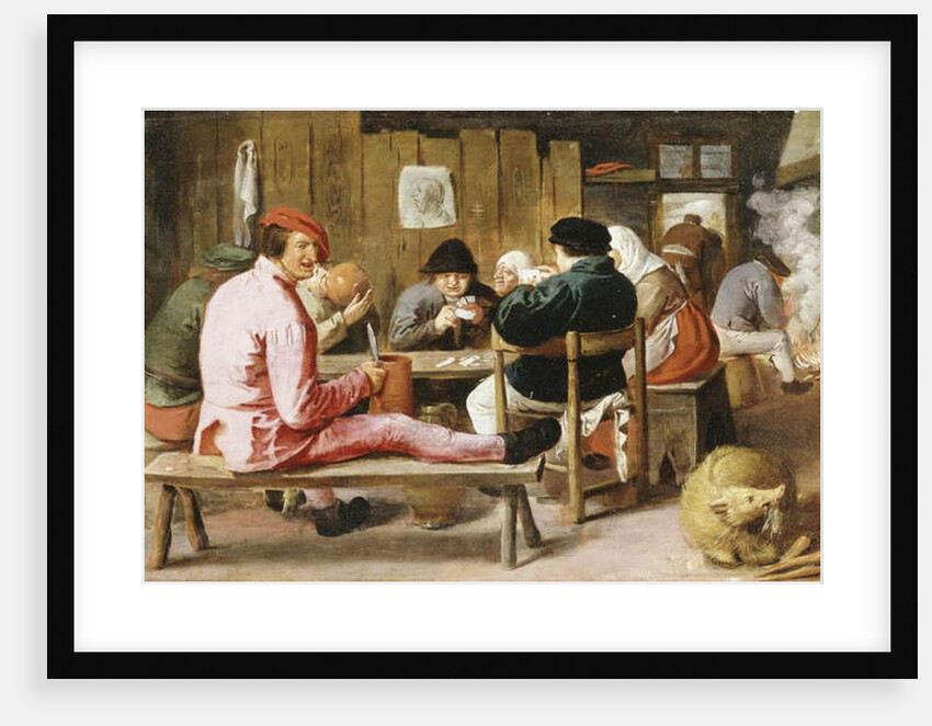Boors Smoking and Drinking at a Table in a Tavern, c.1625 by Adriaen Brouwer