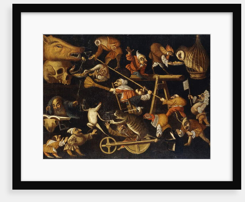 Imaginary Animals and Dwarfs Fighting, Drinking and Carousing by Faustino Bocchi or Boccasi