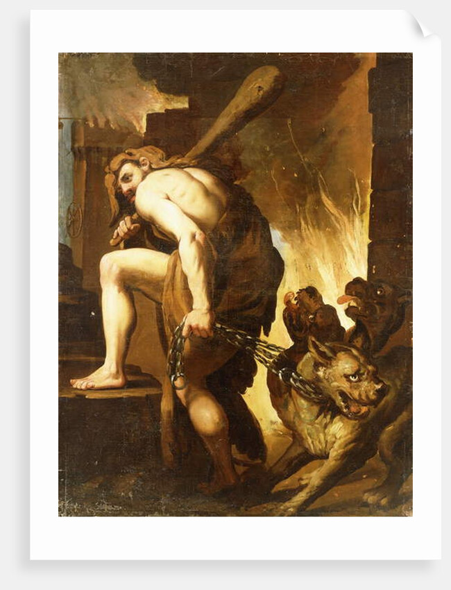 Hercules dragging Cerberus from Hell by Domenico Pedrini