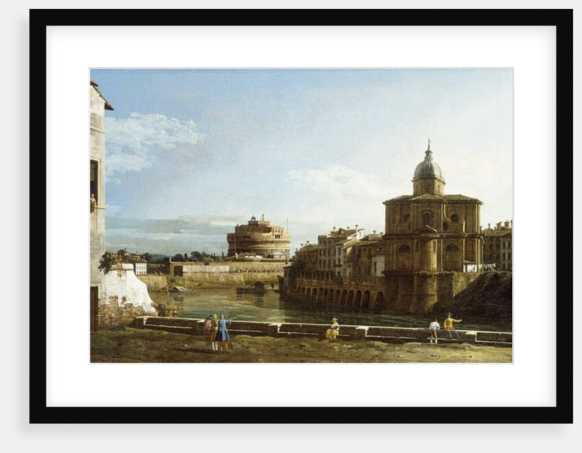 A View of Rome along the Tiber, with the Church of San Giovanni dei Fiorentini beyond by Bernardo Bellotto