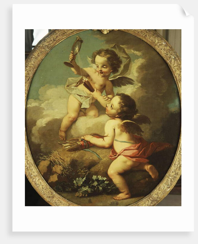 An Allegory of Love - Putti disporting in a Landscape by Etienne Jeaurat