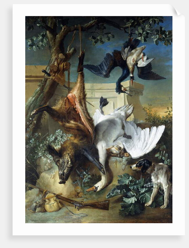 'La Retour de Chasse': A Hunting Dog Guarding Dead Game, by Jean-Baptiste Oudry