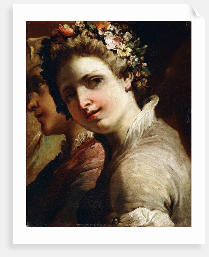 Studies of Heads of a Young Man and Girl by Gaetano Gandolfi