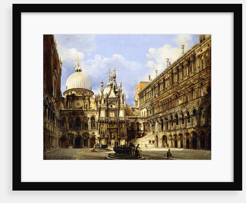 The Courtyard of the Doge's Palace, Venice, 1841 by Frederico Moja