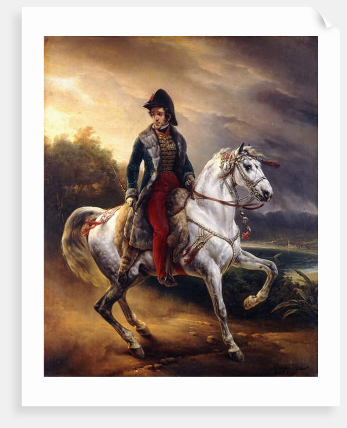 Portrait of Justo Machado y Salcedo, Spanish Consul in Paris on horseback, 1821 by Emile Jean Horace Vernet