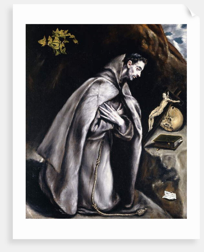 Saint Francis kneeling in Meditation by El Greco