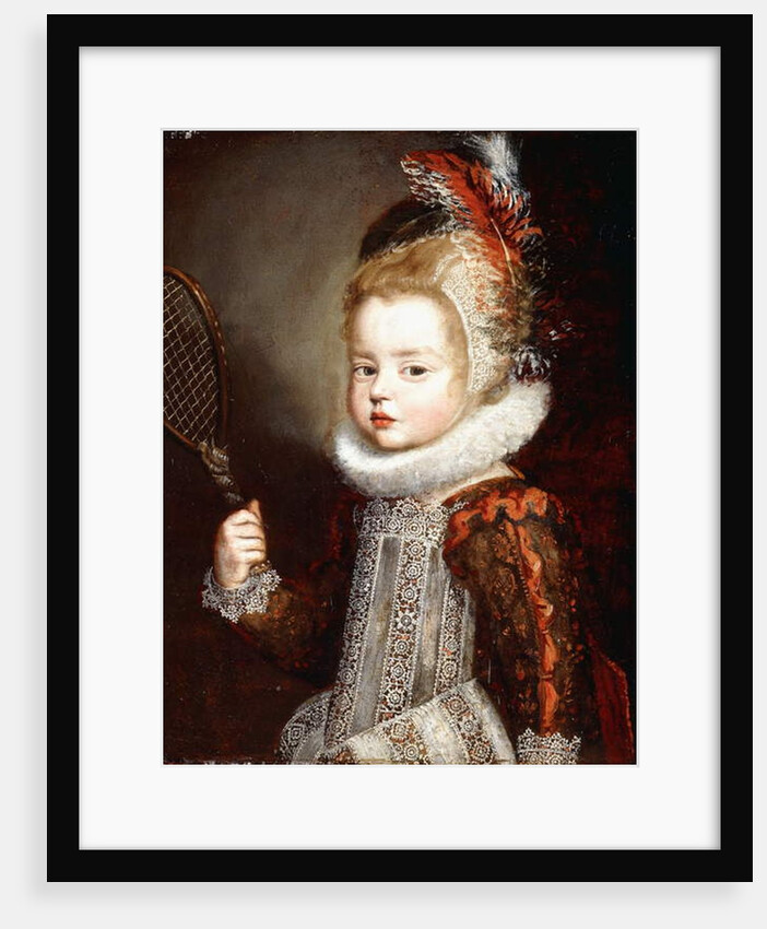 Portrait of a Girl, half length, holding a Tennis Racquet by Cornelis de Vos