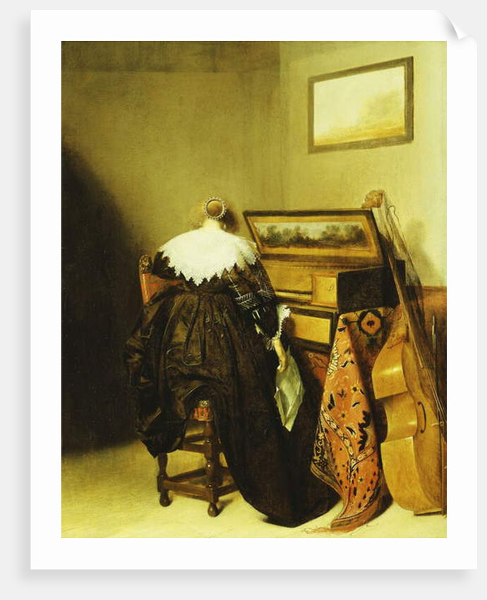 A seated Lady seen from Behind before a Virginal by Pieter Codde