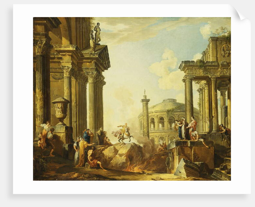 Marcus Curtius leaping into the Chasm by Giovanni Paolo Pannini or Panini