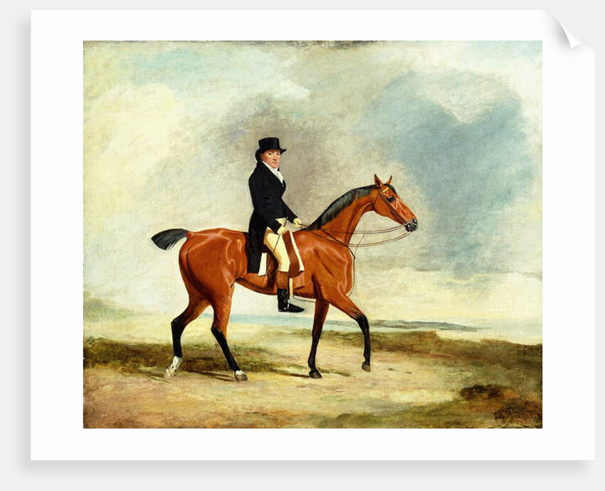 Francis Const on his Bay hunter Riding near the Sea, 1806 by Benjamin Marshall