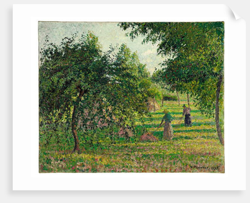 Apple Trees and Hay Makers at Eragny, 1895 by Camille Pissarro