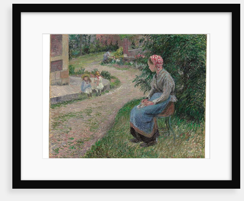 A Servant Seated in the Garden at Eragny, 1884 by Camille Pissarro