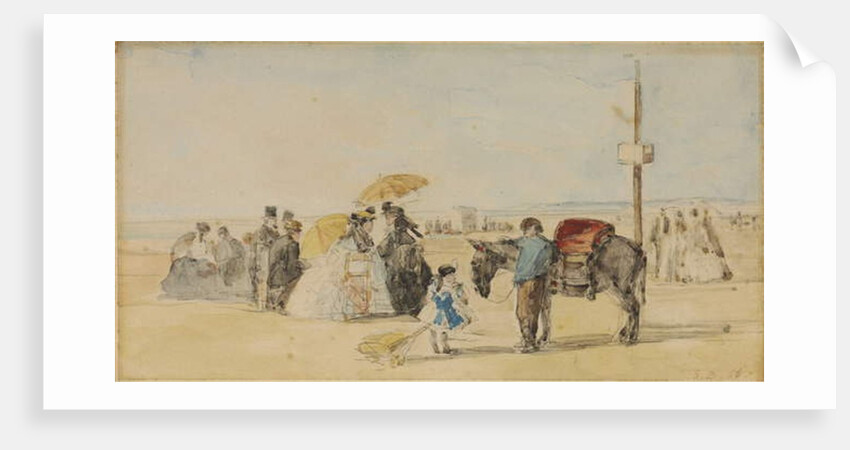 On the Beach, 1866 by Eugene Louis Boudin