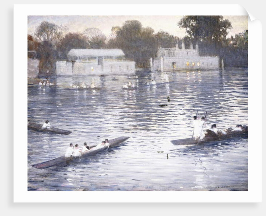 Sunday Evening, Punts on the Thames at Henley, 1924 by Christopher Richard Wynne Nevinson