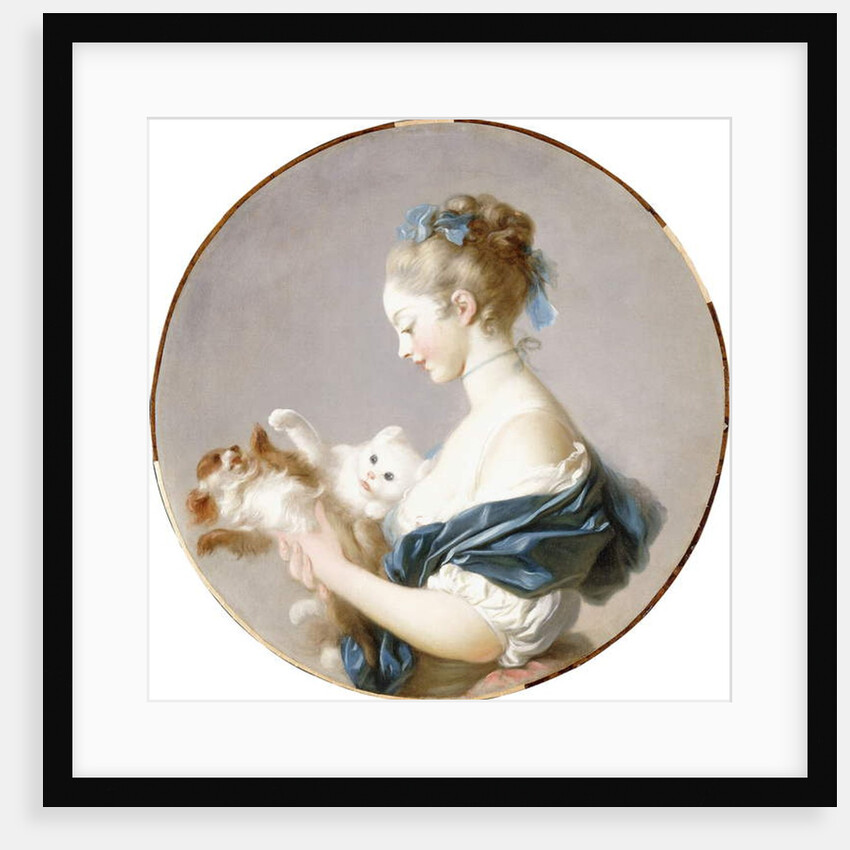 Girl Playing with a Dog and a Cat by Jean-Honore Fragonard