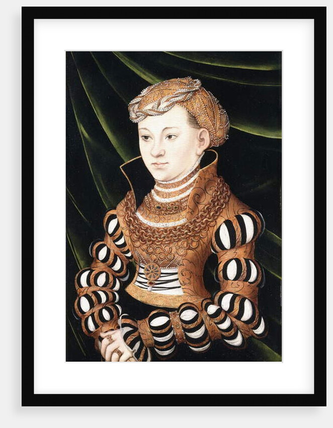 Portrait of Princess Margaret von Sachsen, small three-quarter length, wearing Court Dress by Lucas the Elder Cranach