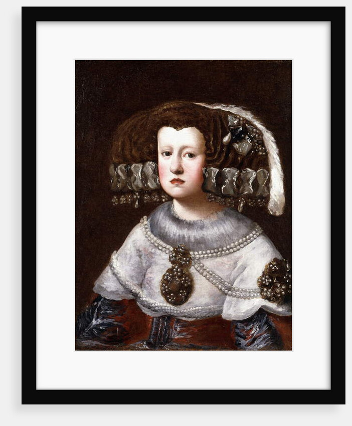 Portrait of Queen Mariana of Austria, small half-length by Diego Rodriguez de Silva Velazquez
