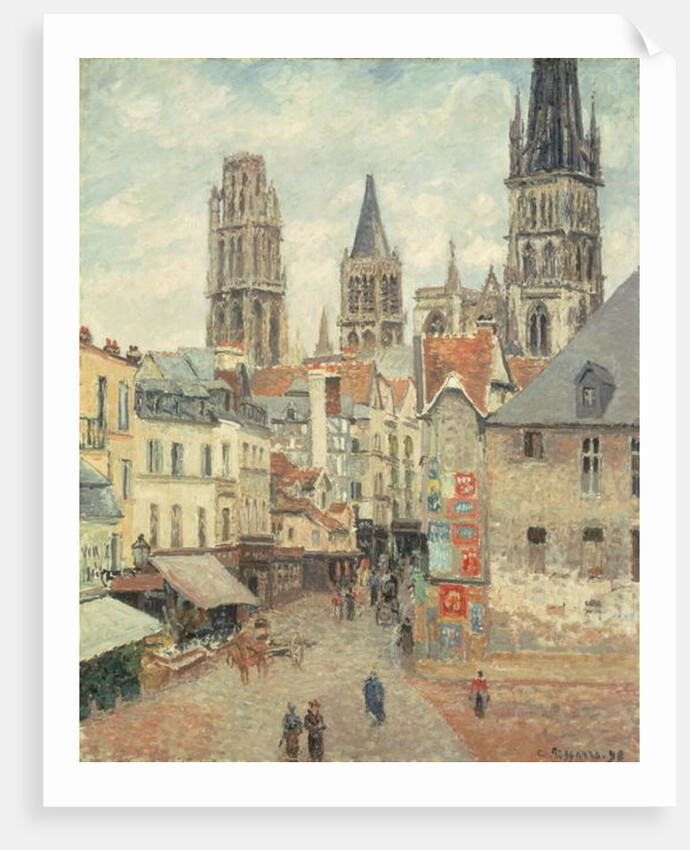 Rue de l'epicerie at Rouen, on a Grey Morning, 1898 by Camille Pissarro