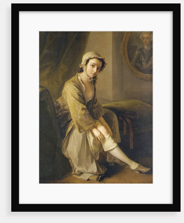Young woman in a fawn dress by Philippe Mercier