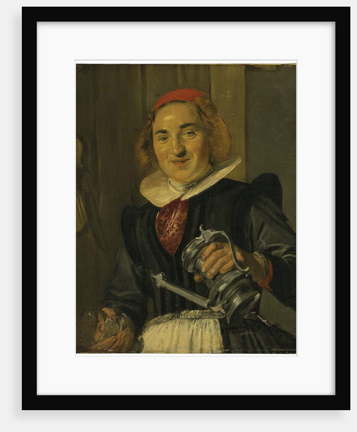 Young woman holding a glass and a flagon by Frans Hals
