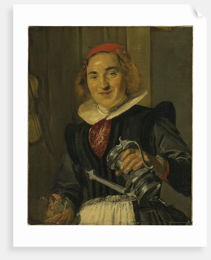 Young woman holding a glass and a flagon by Frans Hals