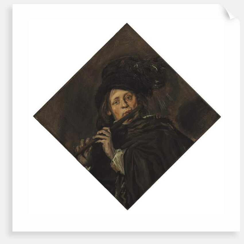 Young man playing a flute by Frans Hals