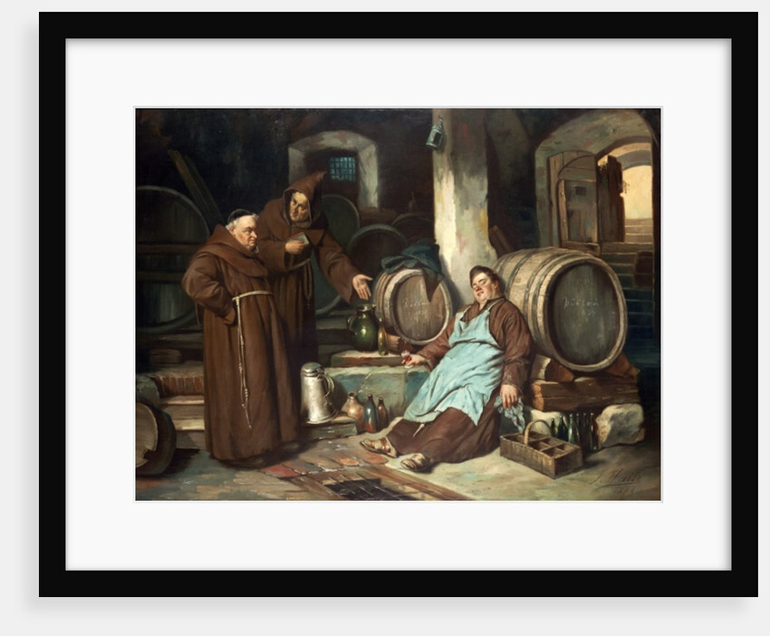 Monks in a cellar, 1873 by J. Haier