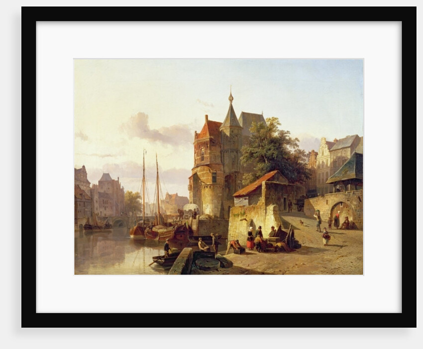 Fortified Buildings on the Banks of a Canal by Cornelius Springer