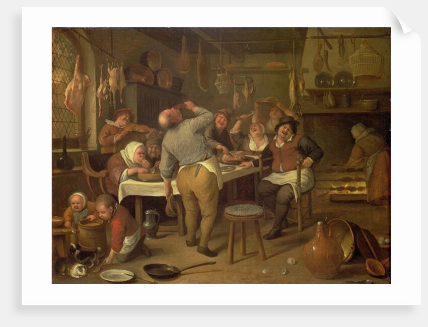 The Fat Kitchen by Jan Havicksz. Steen