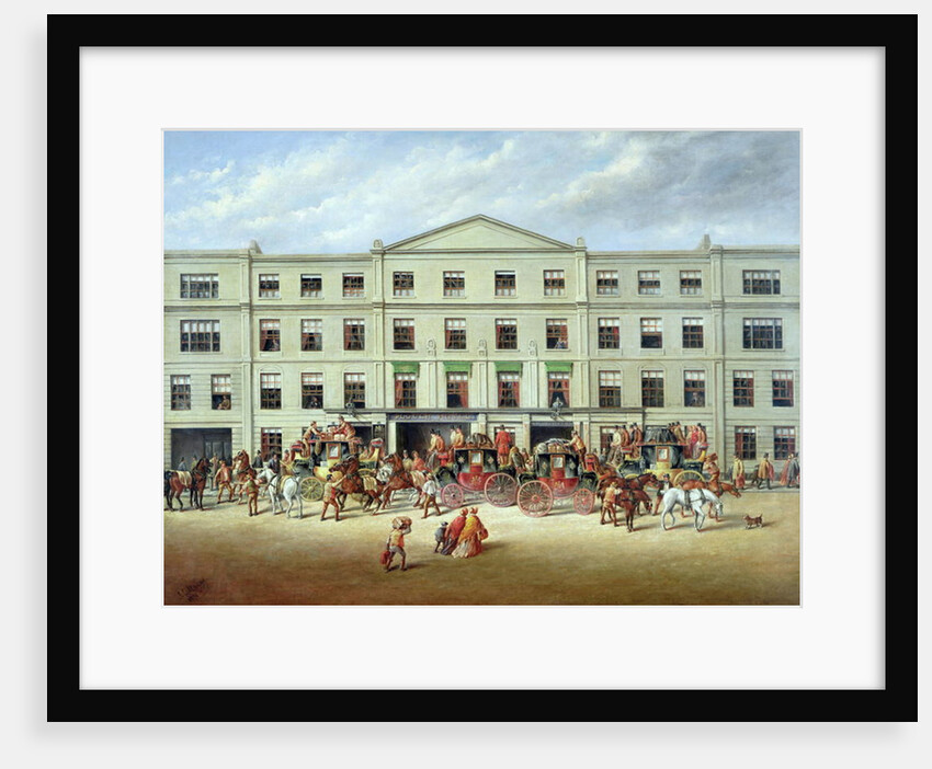 Changing Horses outside the Plough Inn, Cheltenham, 1870 by J.C. Maggs